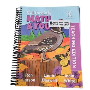 California Math‎ & You K Volume 2 Teaching Edition Homeschool Workbook